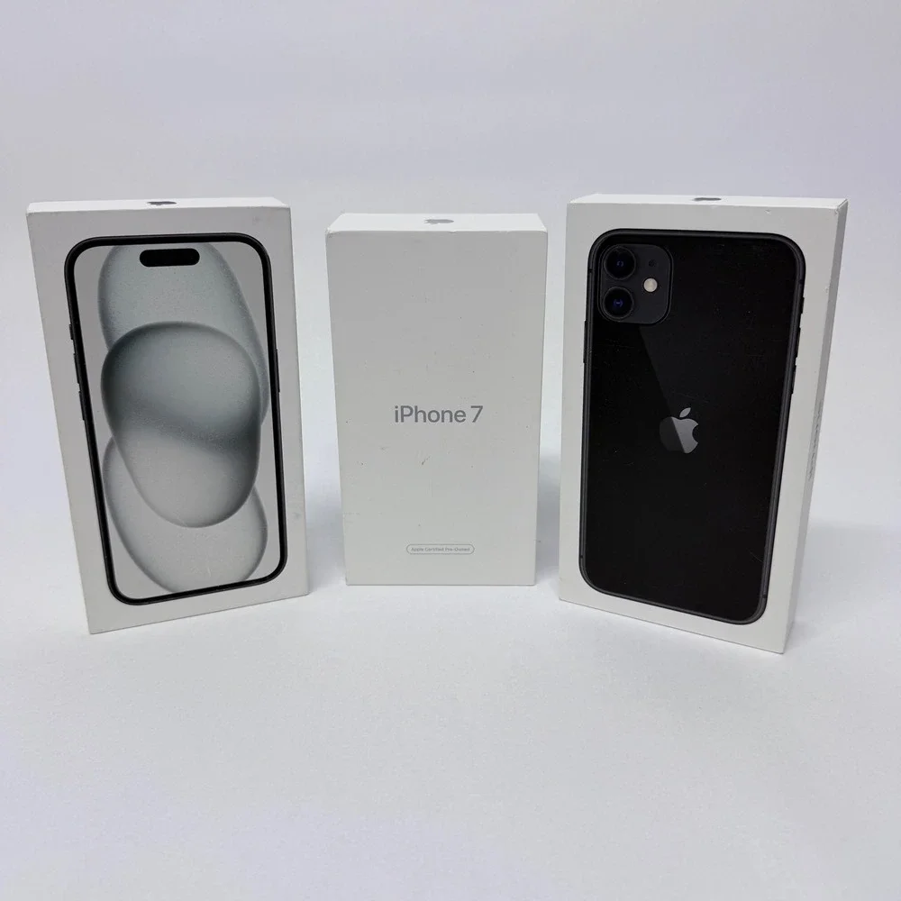 Apple iPhone Empty Box Lot iPhone 15 256GB iPhone 11 64GB iPhone 7 32GB Black